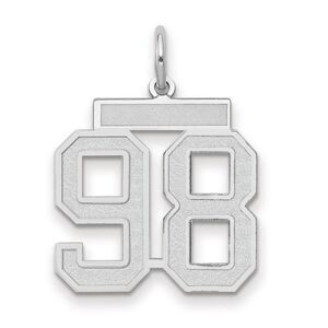 14k White Gold, Jersey Collection, Medium Number 98 Pendant